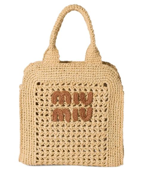 Miu Miu crochet tote bag - Neutrals - zdjęcie produktu nr 1
