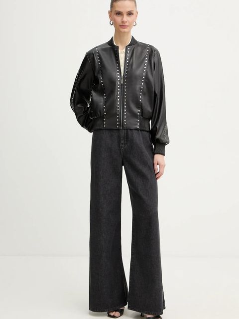 Karl Lagerfeld kurtka bomber kolor czarny przejściowa B1W14036