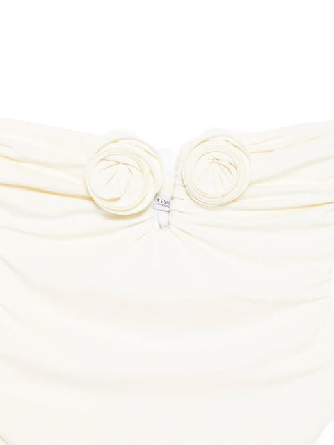 La Reveche Alya floral-appliqué swimsuit - Neutrals