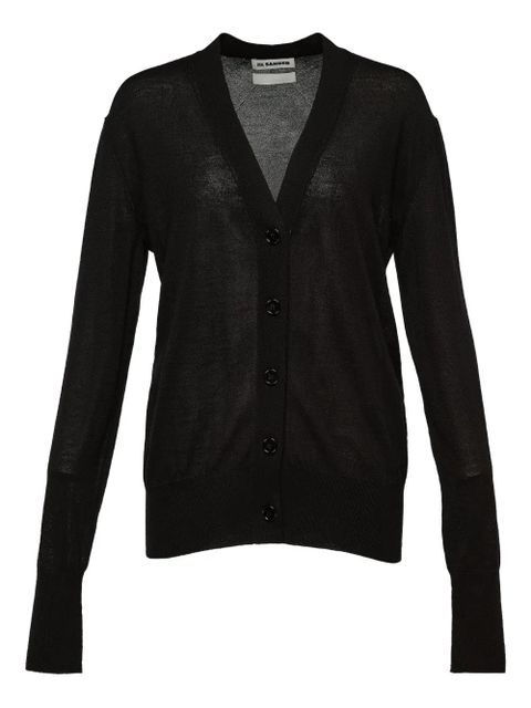Jil Sander V-neck button-up cardigan - Black - zdjęcie produktu nr 1