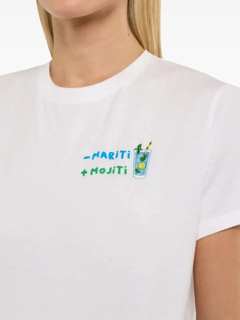 MC2 Saint Barth embroidered-cocktail motif T-shirt - White - zdjęcie produktu nr 2