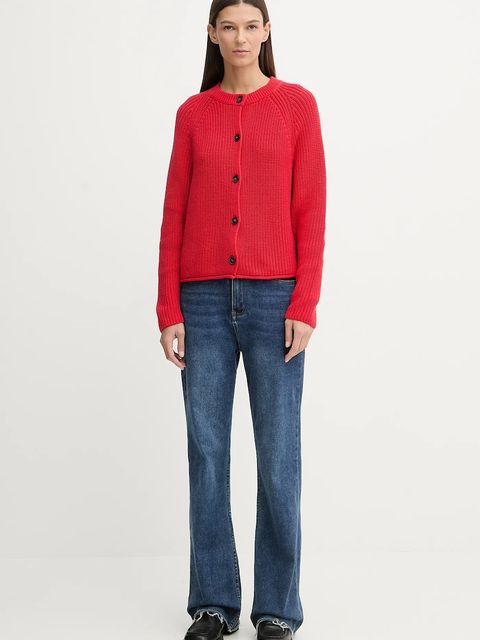 Marc O'Polo kardigan bawełniany damski kolor czerwony lekki 600605961003 - zdjęcie produktu nr 2