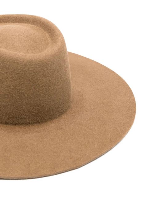 Ruslan Baginskiy felt wide-brim fedora hat - Brown - zdjęcie produktu nr 2