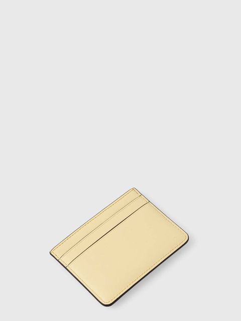 Lauren Ralph Lauren etui na karty skórzane kolor żółty