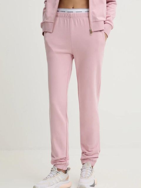 Guess spodnie dresowe SOFIA kolor różowy gładkie O5RB01 KCO31 - zdjęcie produktu nr 1