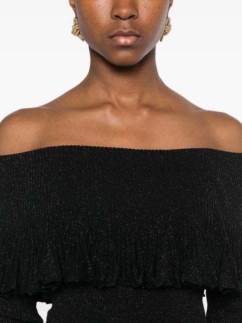 TWINSET ruffled off-shoulder sweater - Black