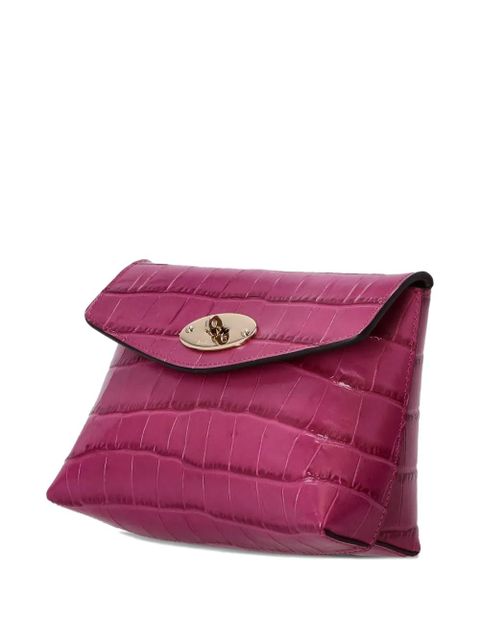 Mulberry Darley crocodile-embossed clasp makeup bag - Pink