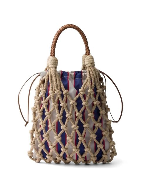 Prada medium Noué cotton tote bag - Neutrals