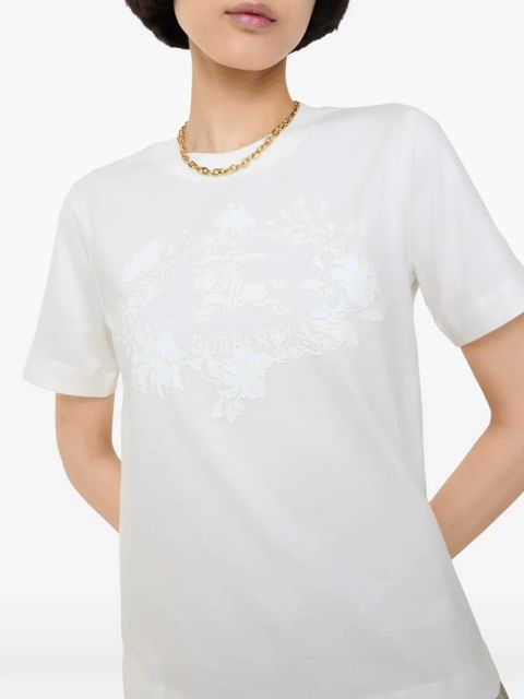 Burberry Knight-stamp cotton T-shirt - White