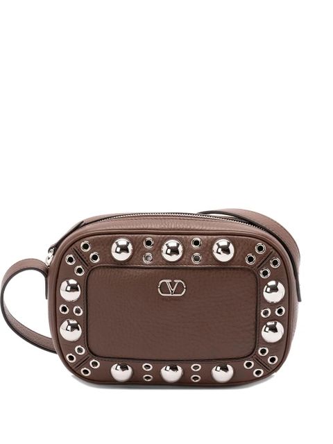 Valentino Garavani Nellcôte eyelet-embellished cross body bag - Brown