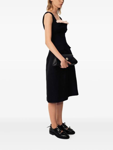 Simone Rocha flower-embellished bust-detail midi dress - Black