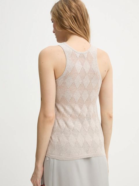 AERON top z domieszką lnu KISMET kolor beżowy TO479561