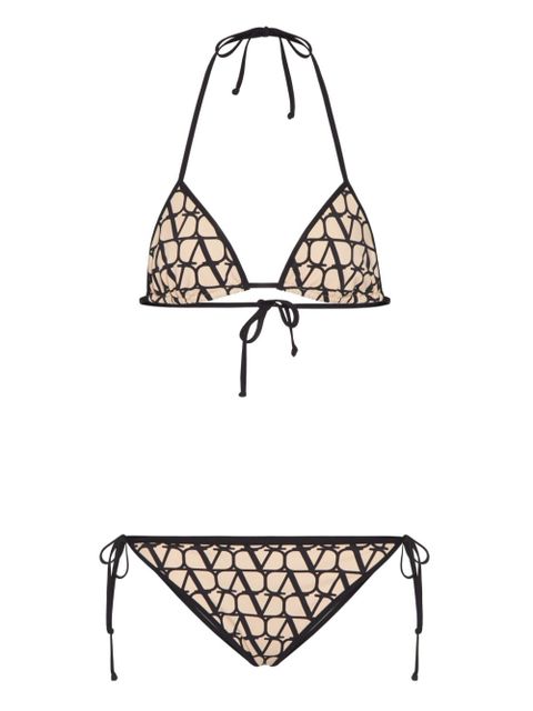 Valentino Garavani Toile Iconographe side-tie bikini - Neutrals