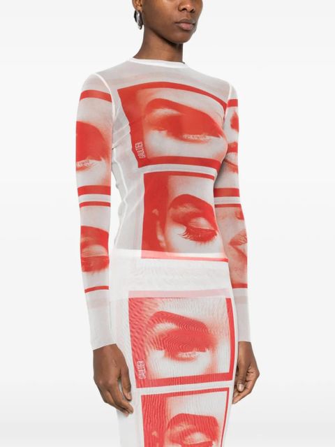 Jean Paul Gaultier eye print T-shirt - White