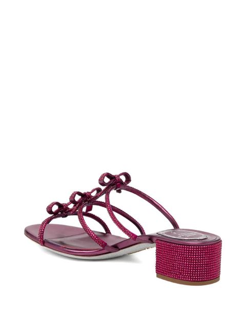 René Caovilla 40mm crystal-embellished ribbon heeled sandals - Purple - zdjęcie produktu nr 2