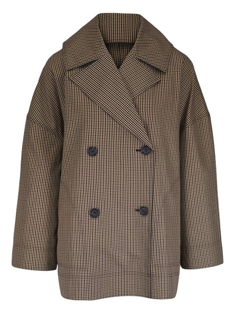 TOTEME double-breasted checked-pattern jacket - Brown - zdjęcie produktu nr 1