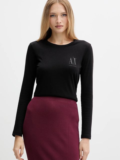 Armani Exchange longsleeve bawełniany kolor czarny XW001450 AF10356 - zdjęcie produktu nr 1