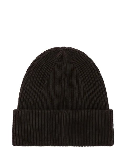 Almada Label ribbed cuffed beanie hat - Brown