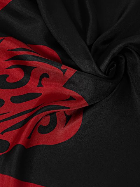 AllSaints chusta jedwabna damska kolor czarny wzorzysta 29ASWC531515