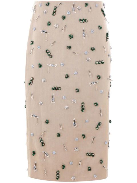 Christopher Esber beaded midi skirt - Neutrals - zdjęcie produktu nr 1