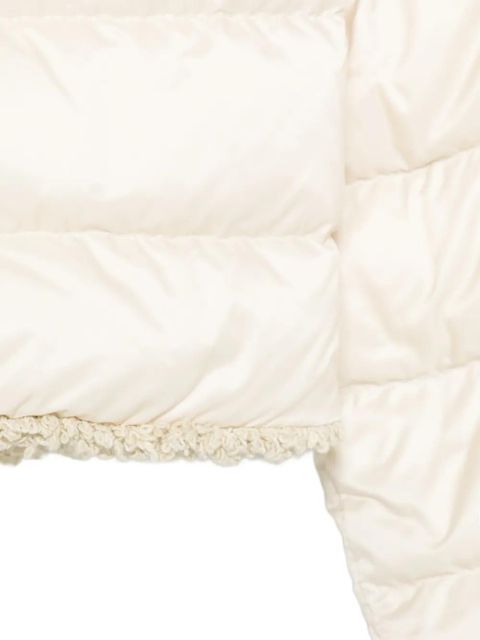 Moncler Fleurs bouclé-trimmed puffer jacket - Neutrals