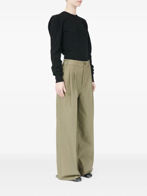 Maison Margiela pleated straight trousers - Green