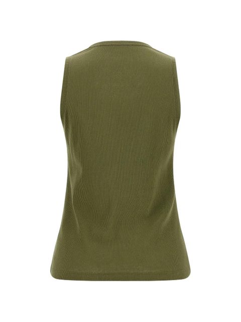 Balmain ribbed logo-embroidery tank top - Green - zdjęcie produktu nr 2