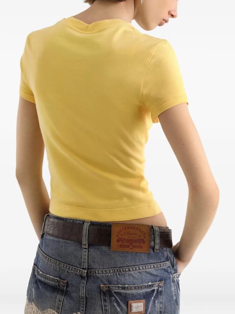 Dolce & Gabbana logo-detail crew neck T-shirt - Yellow