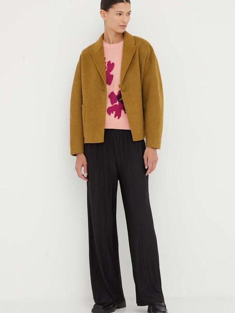 Samsoe Samsoe spodnie UMA damskie kolor czarny szerokie high waist F21200187