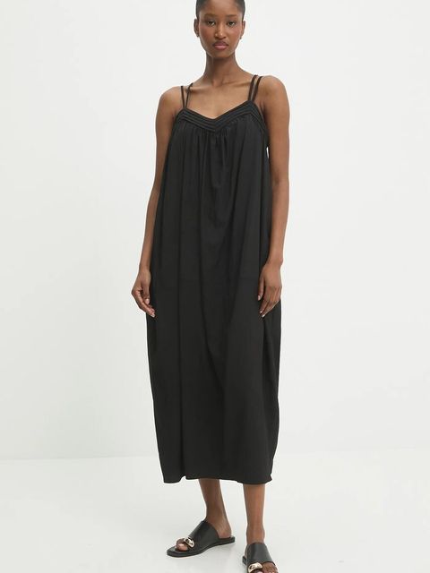 Answear.LAB sukienka kolor czarny midi prosta - zdjęcie produktu nr 1