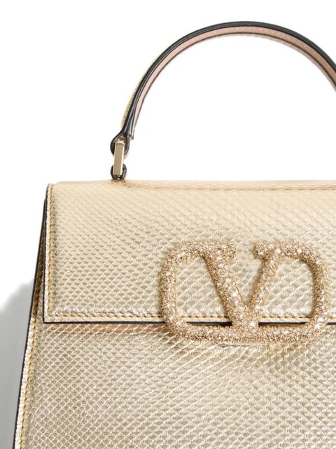 Valentino Garavani small VSling metallic tote bag - Gold