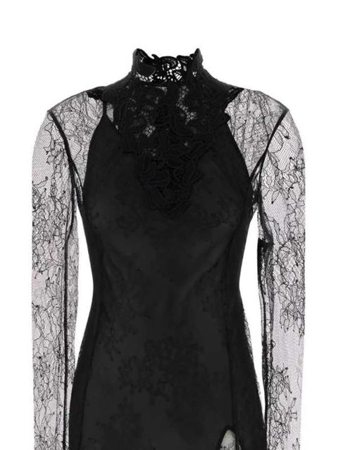 Blumarine lace mock-neck midi dress - Black - zdjęcie produktu nr 2