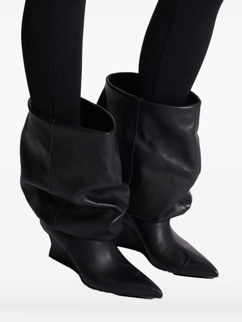 Balmain 75mm slouchy wedge ankle boots - Black
