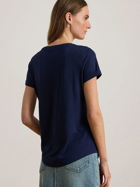 Lauren Ralph Lauren t-shirt damski kolor granatowy 200P03753 - zdjęcie produktu nr 2