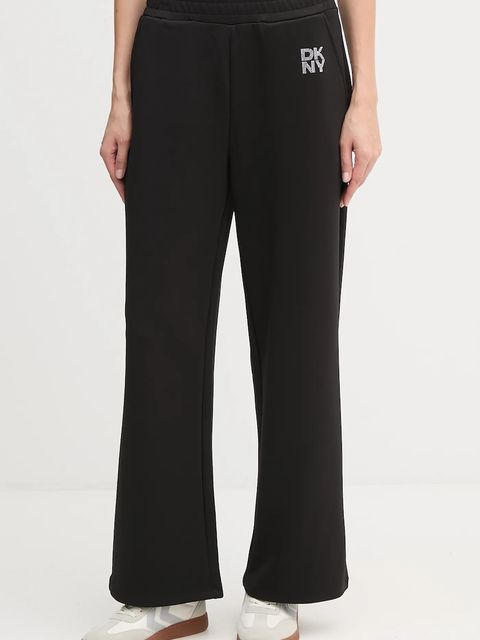 Dkny spodnie dresowe KNIT PANTS damskie kolor czarny gładkie P5MF7CNZ