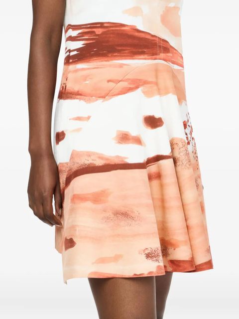 JW Anderson watercolour print V-neck dress - Red