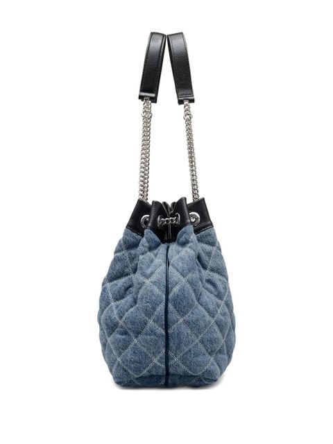 Marc Jacobs The Quilted Denim Large Chain Sack bag - Blue