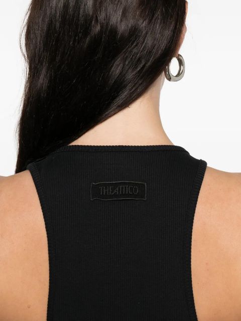 The Attico feather trim mini dress - Black