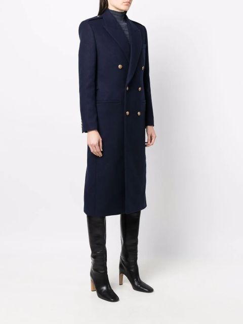 Saint Laurent double-breasted tailored coat - Blue