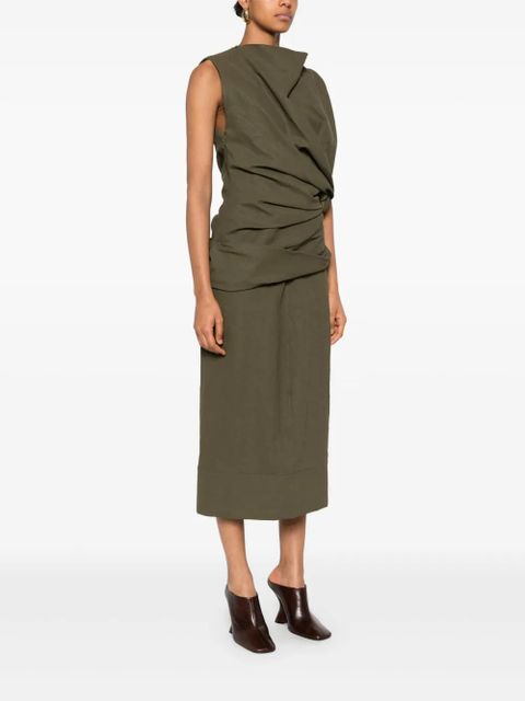 Jil Sander draped maxi dress - Green