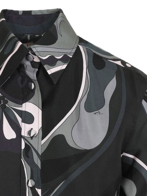 PUCCI abstract-print silk shirt - Black