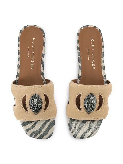 Kurt Geiger London klapki z odkrytą piętą damskie skórzane Eagle Cut Out Flat Sdl - zdjęcie produktu nr 1