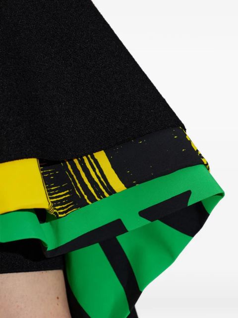 LOEWE asymmetric graphic-print dress - Black