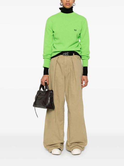 Balenciaga logo-embroiderde sweater - Green - zdjęcie produktu nr 2