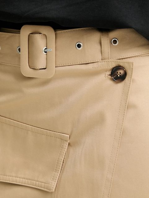 Answear.LAB spódnica kolor beżowy midi rozkloszowana - zdjęcie produktu nr 2