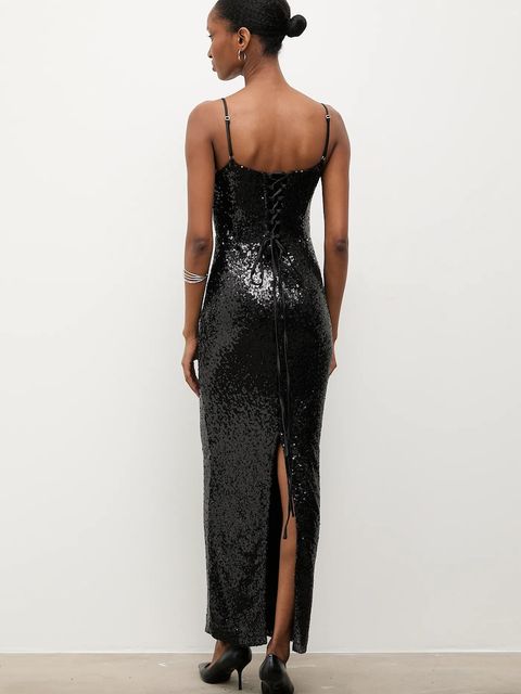 Answear.LAB sukienka kolor czarny maxi dopasowana