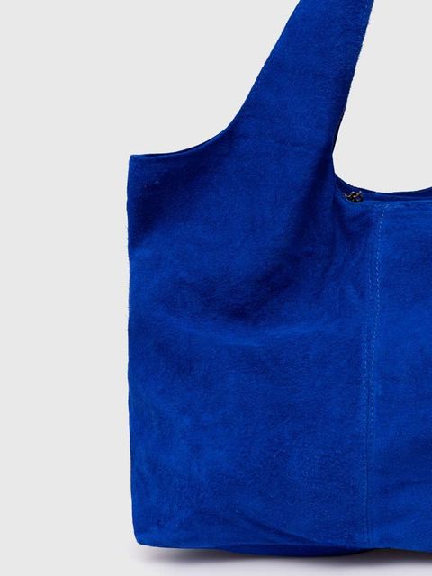 Answear.LAB torebka zamszowa kolor granatowy