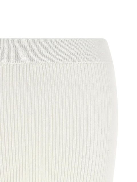 GANNI crochet ribbed midi skirt - White