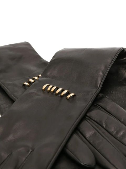 Lanvin Melodie elbow-length leather gloves - Black - zdjęcie produktu nr 2