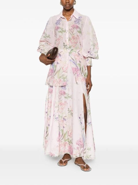 Charo Ruiz Ibiza floral-print puff-sleeve shirt - Pink - zdjęcie produktu nr 2